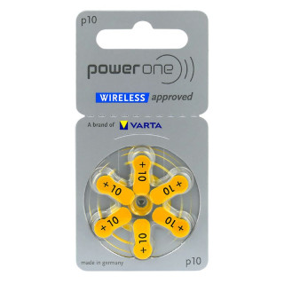 6 Piles Auditives 10 Zinc-Air 1.45V 100mAh PowerOne