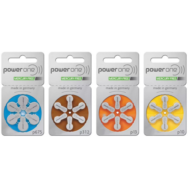 6 Piles Auditives 10 Zinc-Air 1.45V 100mAh PowerOne