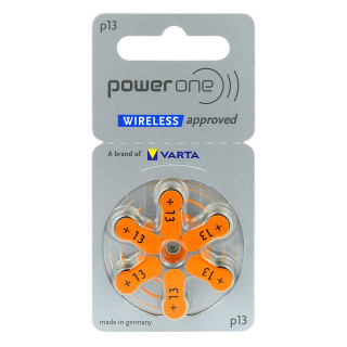 6 Piles Auditives 13 Zinc-Air 1.45V 310mAh PowerOne