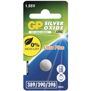 Pile Bouton Oxyde d'Argent 389 SR54 SR1131 1.55V 70mAh GP