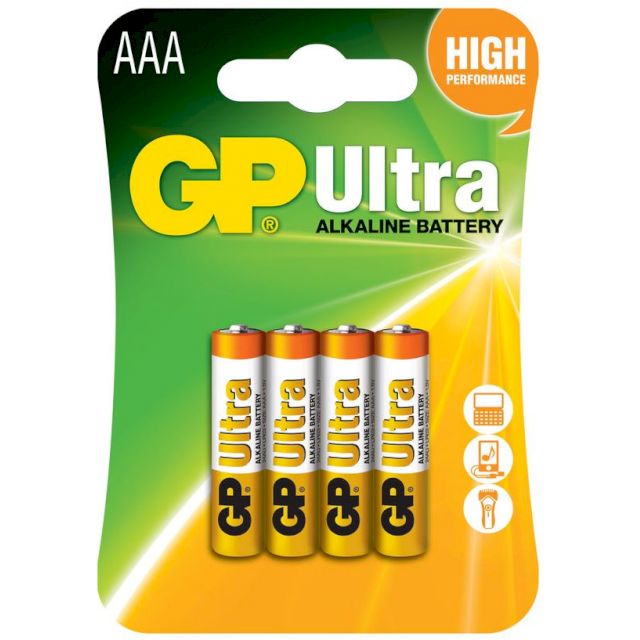 4 Piles LR03 AAA Ultra Alcaline 1.5V GP