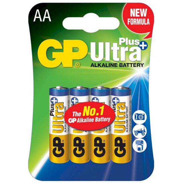 4 Piles LR6 AA Ultra Plus Alcaline 1.5V GP