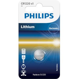 Pile Bouton CR1220 Lithium 3V 38mAh Philips