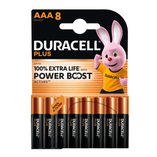 8 Piles Alcalines AAA MN2400 LR03 Duracell Plus Power Boost
