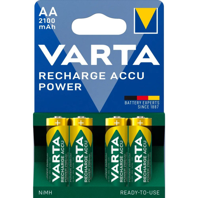 PILES AA RECHARGEABLES Accu Power HR6 NiMH 1.2V 2100mAh Ready to Use BL4 VARTA
