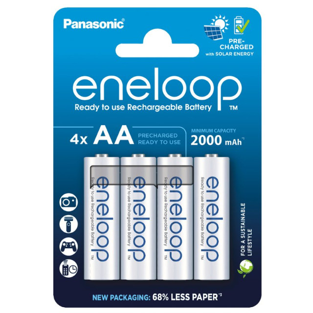 Piles Rechargeables HR6 AA NiMH 1.2V 2000mAh BL4 ENELOOP