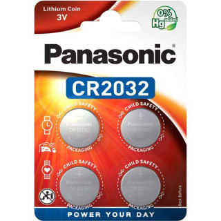 4 Piles Bouton CR2032 Lithium 3V 225mAh Panasonic