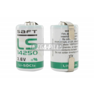 PILE LS14250CNR LITHIUM 3.6V 1200mAh 1/2LR6 à pattes à souder SAFT
