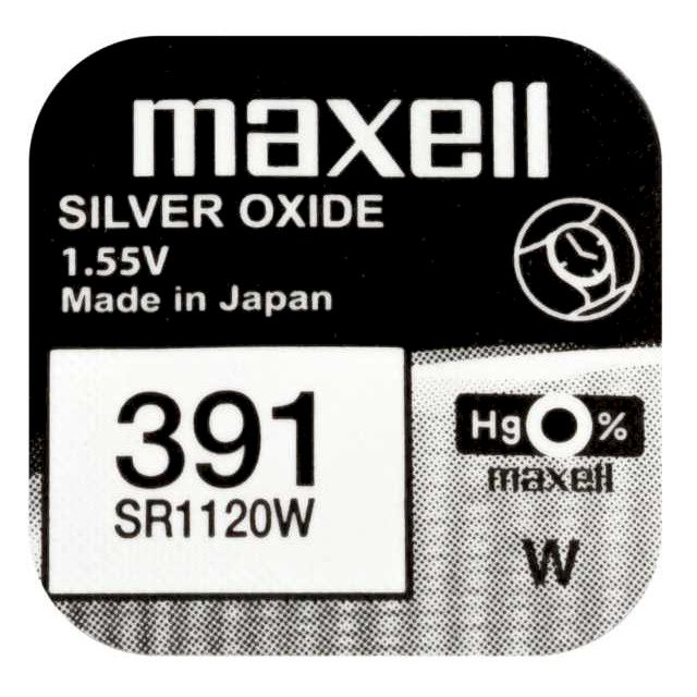PILE SR1120W 391 OXYDE ARGENT SR55 1.55V 55mAh MAXELL
