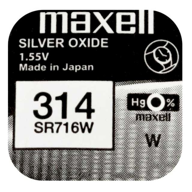 PILE SR716W 314 OXYDE ARGENT 1.55V 20mAh MAXELL