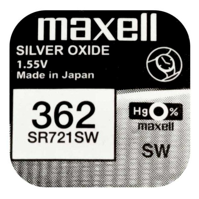 PILE SR721SW 362 OXYDE ARGENT SR58 1.55V 25mAh MAXELL