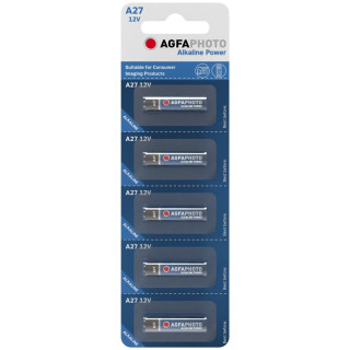 5 Piles Alcalines A27 pour Alarme 12V 18mAh AGFA