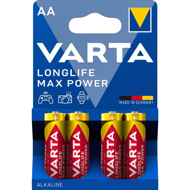 PILES ALCALINES LR6 AA Longlife Max Power 1.5V BL4 VARTA