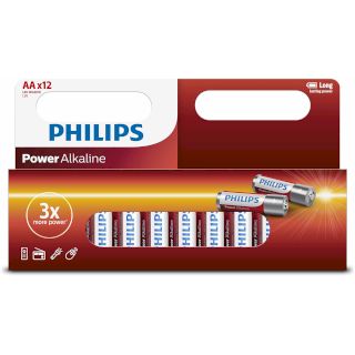 12 Piles LR6 AA Alcaline Power 1.5V Philips