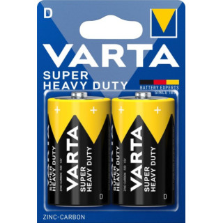 2 Piles D R20 Salines Super Heavy Duty 1.5V Varta