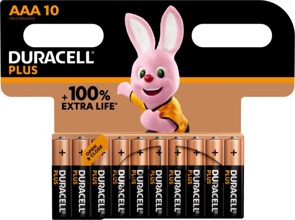 Piles LR03 alcalines Plus AAA MN2400 1.5V BL10 DURACELL