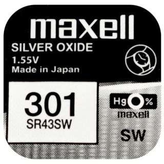 PILE SR43SW 301 OXYDE ARGENT 1.55V 110mAh MAXELL