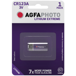 Pile CR123A Photo Lithium Extreme 3V 1300mAh Agfa