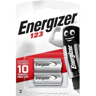 2 Piles CR123A Photo Lithium 3V 1500mAh Energizer