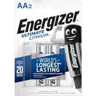 2 Piles AA FR6 Ultimate Lithium L91 1.5V Energizer