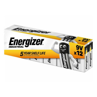 12 Piles 6LR61 Alcalines EN22 9V Industrial ENERGIZER