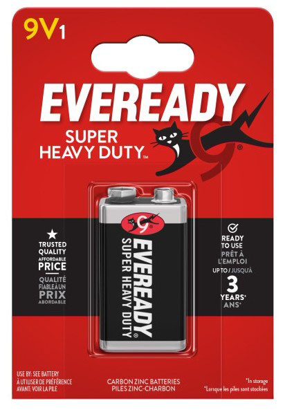 Pile Saline 9V 6F22 Super Heavy Duty BL1 EVEREADY