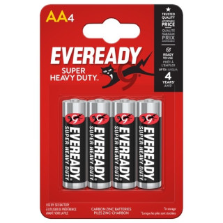 4 Piles R6 AA Salines Super Heavy Duty 1.5V Eveready