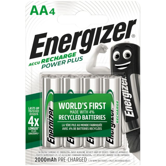 Piles rechargeables Power Plus NiMH AA HR6 1.2V 2000mAh BL4 ENERGIZER