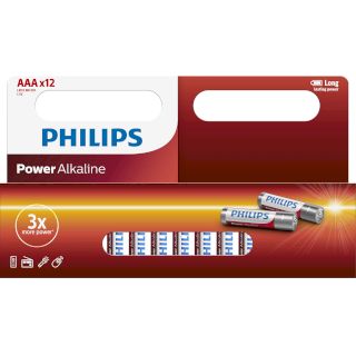 12 Piles LR03 AAA Power Alcaline 1.5V Philips