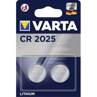 2 Piles Bouton CR2025 Lithium 3V 165mAh Varta