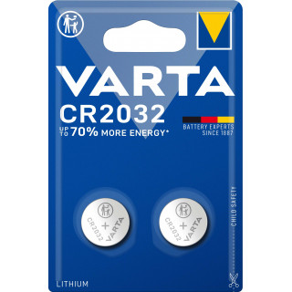 2 Piles Bouton CR2032 Lithium 3V 230mAh Varta