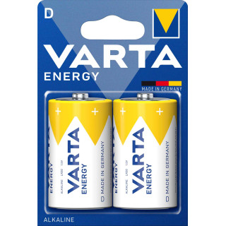 2 Piles Alcalines LR20 D Energy 16.5A 1.5V Varta