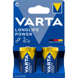 2 Piles LR14 C Alcalines Longlife Power 1.5V 7800mAh VARTA