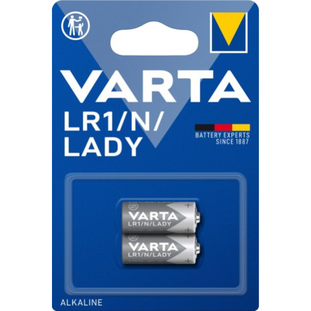 2 Piles LR1 N Lady Alcalines 1.5V 850mAh Varta