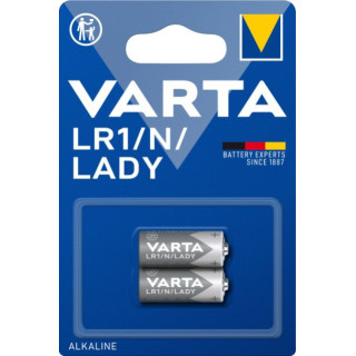 2 Piles LR1 N Lady Alcalines 1.5V 850mAh Varta