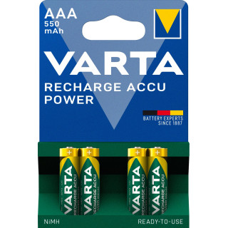 PILES RECHARGEABLES HR03 1.2V 550mAh NiMH Recharge Accu Power BL4 VARTA
