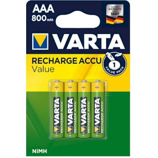 PILES RECHARGEABLES HR03 1.2V 800mAh NiMH BL4 VARTA