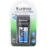 CHARGEUR 2 PILES AAA ou AA + 2 AA NiMH 1300mAh UNIROSS
