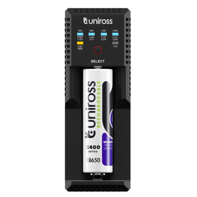 Chargeur de Piles Smart Mini 3T NiMH/NiCD/Li-Ion/LifePO4 UNIROSS