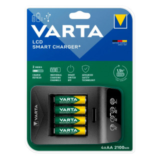 Chargeur LCD Smart Charger Plus + 4 Piles AA NiMH 2100 mAh VARTA