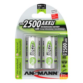 PILE RECHARGEABLE PRECHARGEE HR14 1.2V 2500mAh x2 ANSMANN