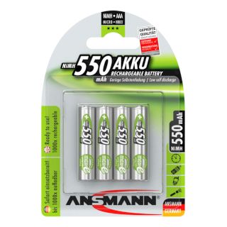 Piles Rechargeables HR03 NiMH AAA 1.2V 550mAh BL4 ANSMANN