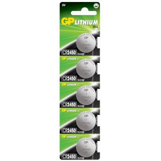 5 Piles Bouton CR2450 Lithium 3V 610mAh GP