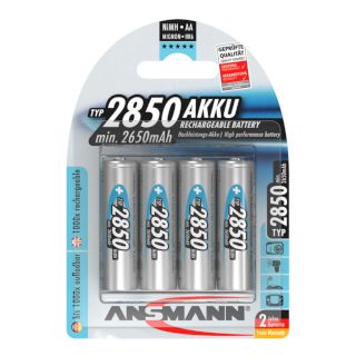 PILES RECHARGEABLES NiMH AA HR6 1.2V 2850mAh BL4 ANSMANN