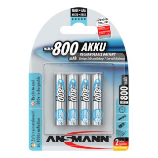 PILES RECHARGEABLES NiMH AAA HR03 1.2V 800mAh BL4 ANSMANN