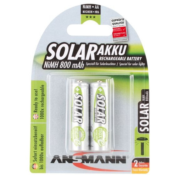 PILES RECHARGEABLES PRECHARGEES NiMH AA HR6 1.2V 800mAh BL2 ANSMANN
