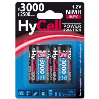 2 Piles Rechargeables C HR14 1.2V 2500mAh HyCell ANSMANN