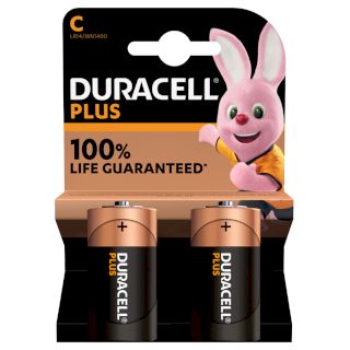 2 Piles C LR14 Alcalines Duracell Plus