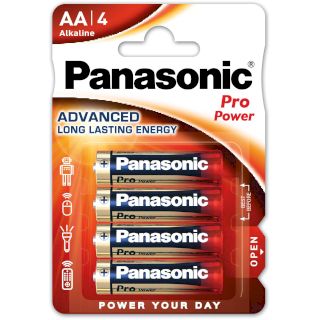 4 Piles LR6 AA Alcaline Pro Power 1.5V Panasonic