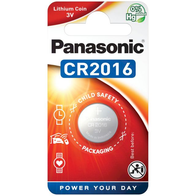 Pile Bouton CR2016 Lithium 3V 90mAh Panasonic